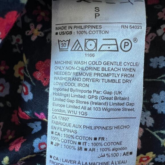 Gap Factory Utility Boyfriend Fit Shirt Womens Small Floral Button Up Colorful - Picture 10 of 12